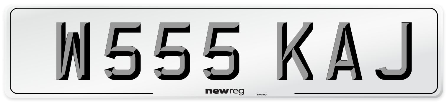 W555 KAJ Number Plate from New Reg